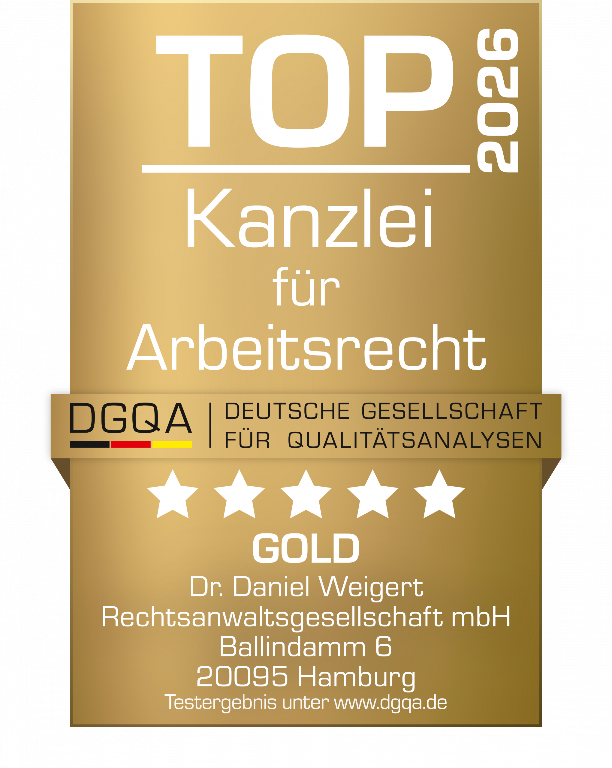 DGQA Auszeichnung 2026 – Weigert GmbH