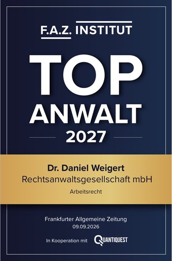 FAZ Siegel Top-Anwalt 2027 – Dr. Daniel Weigert